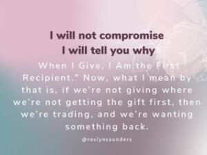 I will not compromise I will tell you why -blog